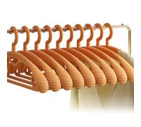 360 Degrees Rotate Plastic Clothes Hanger, Extra Thick Plastic Wide Shoulder Adult Slip Resistant Standard Clothing Hanger Ideal for Everyday Use 10 Pack Orange