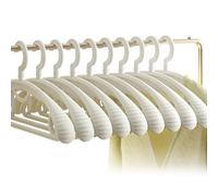 360 Degrees Rotate Plastic Clothes Hanger, Extra Thick Plastic Wide Shoulder Adult Slip Resistant Standard Clothing Hanger Ideal for Everyday Use 10 Pack White