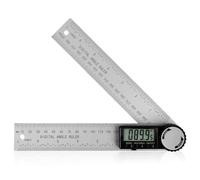 360° Digital Angle Finder Ruler with LCD Display, 200mm Aluminium Digital Inclinometer Protractor Measure Tool for DIY, Construction and Woodworking(Includes 2 Batteries)