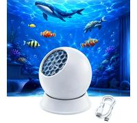 360° Dynamic Rotating LED Projector Light, Kids Night Light Projector Rechargeable USB Ocean Rotating Night Lights, Adjustable Brightness, LED Atmosphere Lamp for Bedroom, Home Theater (Ocean)