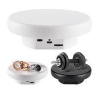 360° Electric Rotating Platform with Type-C Cable, 6.3in / 15lb Motorized Rotating Display for Jewelry Photography Products Live Show Video shoot, Mushroom Rotating Stand for 3D Model Cake White