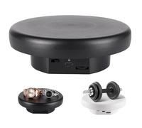 360° Electric Rotating Platform with Type-C Cable, 6.3in / 15lb Motorized Rotating Display for Jewelry Photography Products Live Show Video shoot, Mushroom Rotating Stand for 3D Model Cake Black