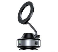 360° Electric Vacuum Magnetic Car Phone Holder,Foldable Aluminum Alloy Mount With Powerful Suction,For Hands-Free Driving,For All Phones(Silver)