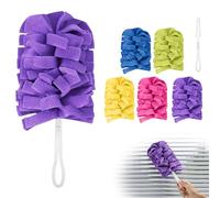 360° Electrostatic Duster Refills, 5Pcs Washable Reusable Microfiber Ultimate Dust Magnet for Home Cleaning, Duster on a Stick with Handle, Efficient Feather Duster for for Dust, Dirt, Hair