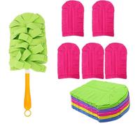 360° Electrostatic Duster Refills - The Sustainable Choice for a Dust-Free Home, Reusable Electrostatic Microfiber Duster Refills with Standard Handles (Red)