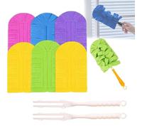 360° Electrostatic Duster Refills - the Sustainable Choice for a Dust-Free Home, Reusable Microfiber Duster Refills, Washable & Reusable Cleaning Pads for Duster Handles, Home, Car, Blinds (6Pcs)