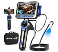 360° Endoscope Camera with 5" Detachable IPS Screen,6.2 mm HD Inspection Probe,Flexible Borescope with 6 Light,IP67 Waterproof 1m Channel Camera for For Automotive Engine,Wall,and Pipe