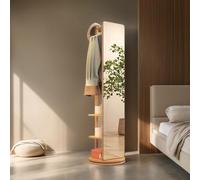 360° Full-Length Rotating Mirror with Wooden Coat Rack 2-in-1 Standing Mirror and Clothing Hanger for Bedroom and Dressing Room Stylish Body Mirror and.
