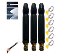360° High Pressure Hose Nozzle, with Booster Nozzle & 2 Pipe Clamps, 3 Jet Modes, Home Use 10x Powerful Water Gun for Car Cleaning, Stainless Steel Rust Proof Garden Hose for Patio Garden Yard (3pc)