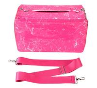 360 Hole Large Capacity Pencil Case, Stationery Box with Glossy Zipper, Oxford Cloth Pen Pouch for School Office Travel, Portable Handle Multi Function Storage Organizer for Pens P (Rose Red)