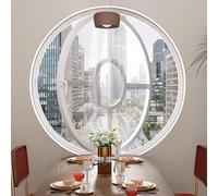 360° Home Metal Round Window with Tempered Glass, Rotation Lighting Commercial Decorative Windows, Modern Hotel Ventilation Windows with Handle, Indoor Rotating Round Window.