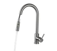 360° Kitchen Tap, 2 Mode Pull Out Mixer Tap, SUS304 Steel (Silver Grey)