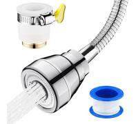 360° Kitchen Tap Spray Head with 3 Modes, Kitchen tap Extension, Universal Faucet Aerator, Flexible Tap Attachment, for Bathroom and Kitchen Sink