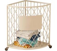 360 Laundry Hamper - Triangular Metal Mesh Basket with Rolling Wheels, Corner Organizer for Bathroom, Ideal for Dirty Clothes and Toy Storage