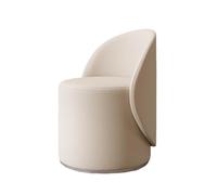 360° Leather Makeup Pouf Stool with Backrest, Round Cushioned Beauty Chair, Ideal for Salons and Makeup Artists, Comfortable Vanity Stool for Professional Use