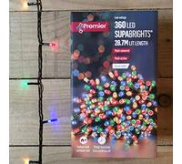 360 LED (28.7m) Premier Supabright LED Christmas Lights with Timer Multi Coloured