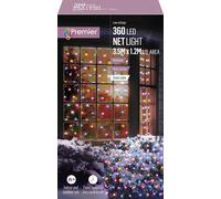 Premier 3.5m x 1.2m 360 LED Christmas Net Window Light - Multi Coloured