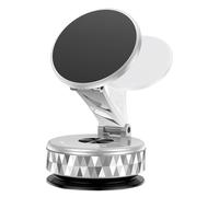 360° Magnetic Phone Mount for Car, Strong Suction Cup Bracket with Adjustable Arm, Dashboard and Desktop Mobile Holder for Smartphones and Tablets, ABS Zinc Alloy Construction,
