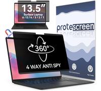 360° Magnetic Privacy Screen for 13.5 Inch Surface Laptop 5/4/3/2/1, 4 Way Privacy Removable Anti Glare Blue Light Filter Shield Film Anti Spy Black Laptop Protector Security Private