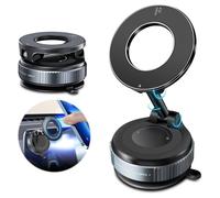 360° Magnetic Suction Cup Phone Mount,2025 Foldable and Rotatable Suction Cup Magnetic Phone Holder for Car/Mirror/Smooth Surface Universal Adjustable Cellphone Holder Stand for Magsafe All Phones