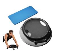 360° Mute 6-Wheel Abdominal Roller Wheel Disc with Knee Mat | 360° Omni Swivel Disc, Low-Center ABS Board, Unisex Multi-Use Ab Trainer