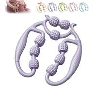 360° Nine Wheel Circular Leg Clamp Roller, Versatile Calf Massager with Ring Clamp for Indoor Muscle Relaxation & Cellulite (Purple)