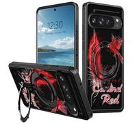 360° O-Ring Magnetic Stand Case for Google Pixel 10/10 Pro, Heavy Duty Shockproof Phone Case, Full Coverage Rugged Cover, Supports Magnetic Car Mount & Wireless Charging, Red Leader Bird