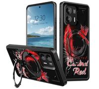 360° O-Ring Magnetic Stand Case for Moto G 5G 2024, Heavy Duty Shockproof Phone Case, Full Coverage Rugged Cover, Supports Magnetic Car Mount & Wireless Charging, Red Leader Bird