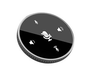 360 Omnidirectional Computer Conference Microphone with Built-in Speaker USB Type-C Cable for Meeting Live Streaming Game Call Video Noise-Canceling HD Audio Touch-Sensor Buttons Plug Play Metal Disc