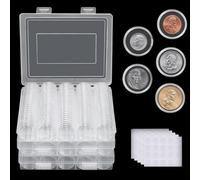 360 Pcs 30mm Coin Capsules Coin Holders for Collectors,Clear Plastic Storage Case Organizer with Foam Gasket, 5 Sizes (17/20/25/27/30mm) Coin Case for Coin Collection Supplies