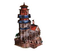 360+PCS 3D Wooden Puzzle Seaside Lighthouse Cabin Building Kit, DIY Assembly Model, Coastal Village Desk Decor with Precision Cut Parts(The Old Man and the Sea)