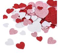 360 Pcs Glitter Foam Hearts Stickers Self-Adhesive Foam Hearts Colorful Stickers Valentine's Day Glitter Decorations DIY Greeting Cards for Wedding Supplies Card Scrapbook Decorations