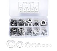 360 Pcs Small Metal Washers,Stainless Steel Silver Round Metric Flat Washer | All Size Washers,M2 M2.5 M3 M4 M5 M6 M8 M10 For Home Decoration Factories Repair Construction