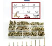 360 Pcs Small Wood Screws Assortment Kit, M3/M3.5/M4 Flat Head Self-Tapping Screws Assortment Kit Phillips Drive Self Tapping Screw for Thin Metal Wood Plastic