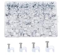 360 Pcs White Cable Clips, Wire Clips for Cables, Cable Nail Clipss, cCable Tacks Wire Tidy Clipss, for Ethernet, Electrical Cables, Telephone Line, TV USB Wires(M4, M6, M8, M10, White)
