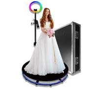 360 Photo Booth-68 80 100CM Machine for Parties with Flight Case-Automatic 360 Spin Camera Booth-with Free Logo Ring Light Holder Accessories-Hold 1-7ppl,68CM