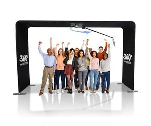 360 Photo Booth Automatic Rotating Selfie Machine with Ring Light, Slow Motion Video and Full Body Spin Camera, Ideal for Group Photos of 7-15 People, Custom Logo Option