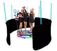 360 Photo Booth Enclosure Backdrop with RGB LED Fill Light and Remote Control - Customizable Logo Background for Video Booth Setup