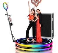 360 Photo Booth Machine,360 Photo Booth RGB 360 Slow Motion Camera Booth w/APP Remote Control & Flight Case Custom Logo 360 Video Booth Stand 1-3 People (80cm)