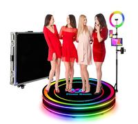 360 Photo Booth Machine, Auto Slow Motion Rotating Booth, Free Custom Logo, Flight Case, 360 Booth with APP Remote Control, RGB Ring Light, 360 Camera Booth for Events (100cm/39.4inch)