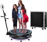 360 Photo Booth Machine Automatic Slow Motion Rotating Adjustable Camera Stand 360 Selfie Platform with Ring Light Parties Spin Video 360pro Degree for Wedding (Color : Flight Case, Size : 68cm/26in