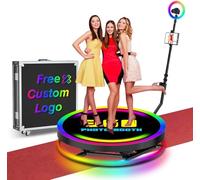 360 Photo Booth Machine for Parties 31.6in,App Remote Control Auto Spin Video Booth with Flight Case, 360 Photo Booth 80cm for 1-4 People,RGB Ring Light, Free Custom Logo, 360 Booth for Party Events