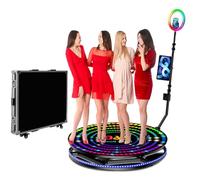360 Photo Booth Machine for Parties - Auto Spin Video Booth with RGB Ring Light, Remote Control & Free Custom Logo (100cm/39.4inch)