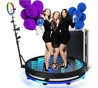 360 Photo Booth Machine for Parties People To Stand on With Ring Light and Free Logo, APP Remote Control Automatic 360 Spin Camera Booth With Extendable Stand 39.4"/100cm