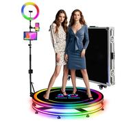 360 Photo Booth Machine for Parties with RGB Ring Light & Flight Case,Logo Custom,Control by Remote or APP,Automatic Slow Motion 360 Spin Video Camera Booth (26.8inch (68cm))