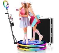 360 Photo Booth Machine for Parties with RGB Ring Light&Remote Control&Customizable Logo, 360 Slow Motion Photo Video Booth Machine Flight Case (80)