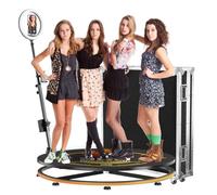 360 Photo Booth Machine, Selfie Photobooth Props with Ring Light, 360° Auto Spinning Video Recording Camera for TIK Tok, YouTube.Custom Logo, APP Remote with Chacktok VIP for 4-6 People,39.4in