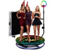 360 Photo Booth Machine with Custom Logo,APP Remote Control Automatic Slow Motion 360 Spin Camera Booth with Flight Case