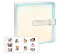 360 Pocket Keepsake Album for Fujifilm Instax Mini and Polaroid 2x3 Silver | PU Leather, Fits Fujifilm Instax Mini 12/11/9/40/Evo, Polaroid, Zink, Kodak 2x3 Photos; Travel, Kids, Wedding Keepsake