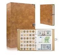 360 Pockets Coin and Paper Money Collection Album, JC-Houser Loose-leaf Coin Collecting Holder Book Supplies, Penny Currency Display Storage Binder for Collectors